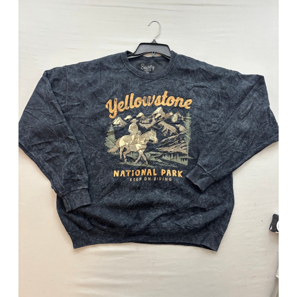 Bowery Supply Co Yellowstone National Park Mineral Wash Sweatshirt XL Cowboy